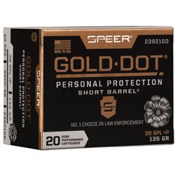 SPEER GOLD DOT SHORT BARREL