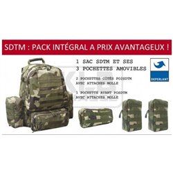 Pack sac à dos tactical avec pochettes et hydratation 3l