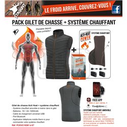 Gilet de chasse Acti Heat XS + système chauffant - Stagunt