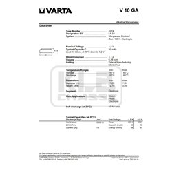 Pile Varta V10GA - LR54 1,5 volt