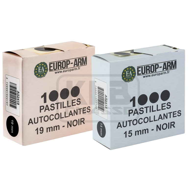 Pastilles autocollantes noires diam. 15 ou 19 mm