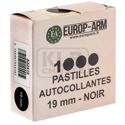 Pastilles autocollantes noires diam. 15 ou 19 mm