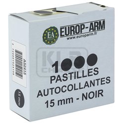 Pastilles autocollantes noires diam. 15 ou 19 mm