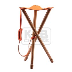 Siège trépied dessus cuir orange 85 cm assise 75 cm