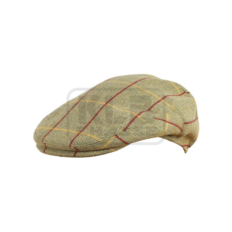 Casquette Jack Pyke plate Tweed vert clair