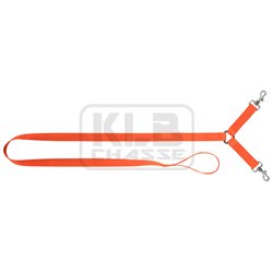 Laisse 1,30 m sangle nylon 2 chiens orange fluo - Country