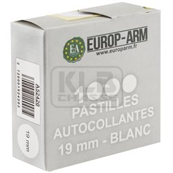 Pastilles autocollantes blanches diam. 15 ou 19 mm