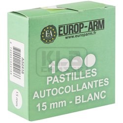 Pastilles autocollantes blanches diam. 15 ou 19 mm